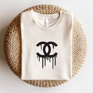 Chanel Dripping Logo Graphic Tee